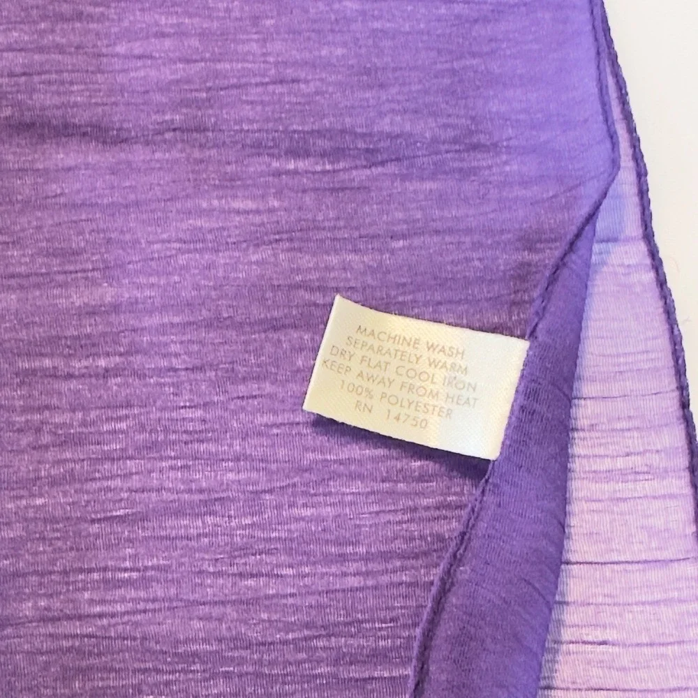 Purple Sheer Square Scarf Made in Italy Textured Lightweight 21x21 Classy Chic
